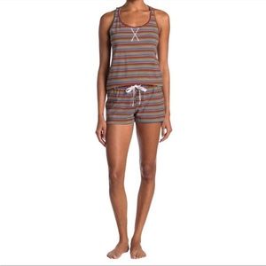 Calvin Klein Pajamas, Women's M, Black & Rainbow Stripes, Sleep Shorts and Top
